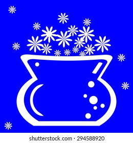 Illustration of vase flower, vector.