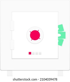ilustración de una bóveda para ahorrar dinero. Ilustraciones vectoriales