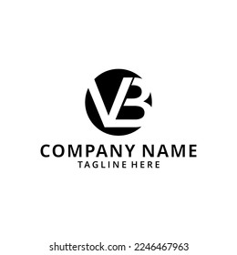 Illustration VB , V and B Letter Logo Design in Black Colors. Creative Modern Letters Vector Icon