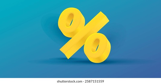 illustration Vector of 0 percent. Zero percent number or 0% special offer isolated on white background. 3d illustration.