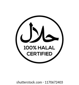 Illustration vector: 100% halal certified
