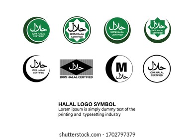 Illustration vector: 100% halal certified logo symbol icon
