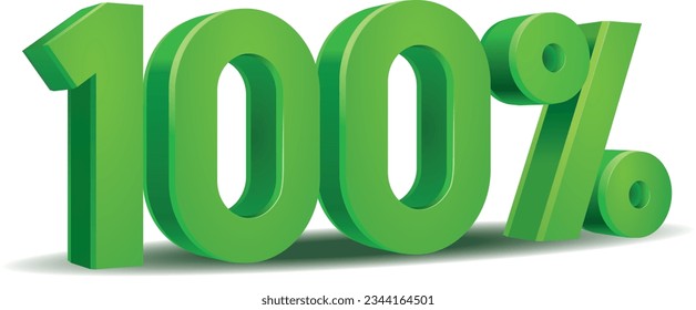 illustration Vector of 100 percent in green color isolated in white background