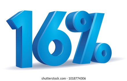 illustration Vector of 16 percent blue color in white background