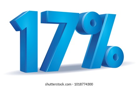 illustration Vector of 17 percent blue color in white background