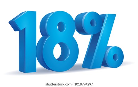 illustration Vector of 18 percent blue color in white background