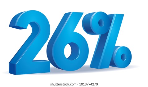 illustration Vector of 26 percent blue color in white background