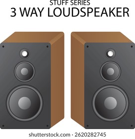 Vector de ilustración de altavoz de 3 vías
