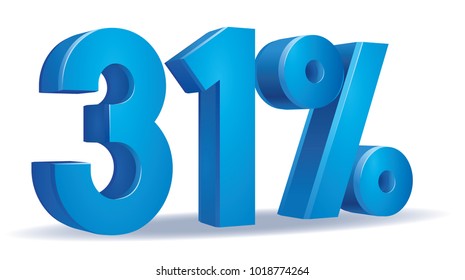 illustration Vector of 31 percent blue color in white background