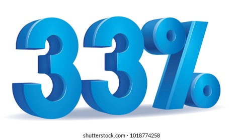 illustration Vector of 33 percent blue color in white background