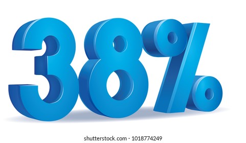 illustration Vector of 38 percent blue color in white background