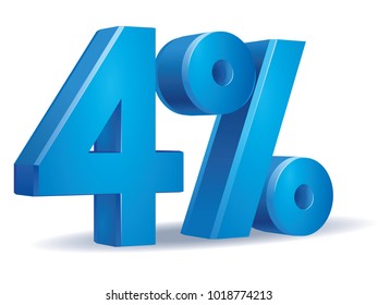illustration Vector of 4 percent blue color in white background