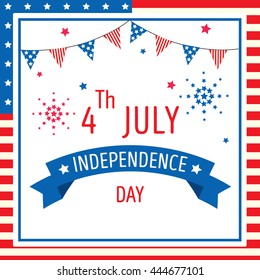 Illustration vector 4 th of july independence day of american holiday greeting card background.