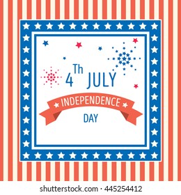 Illustration vector 4 th of july independence day of american holiday greeting card background.