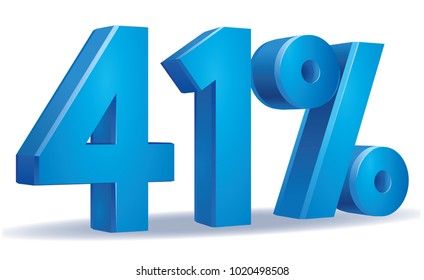 illustration Vector of 41 percent blue color in white background