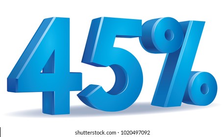 illustration Vector of 45 percent blue color in white background