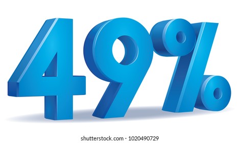 illustration Vector of 49 percent blue color in white background