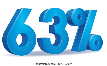 illustration Vector of 63 percent blue color in white background