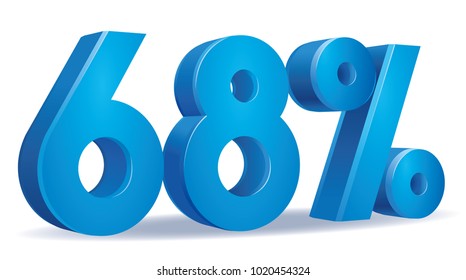 Illustration Vector 68 Percent Blue Color Stock Vector (Royalty Free ...