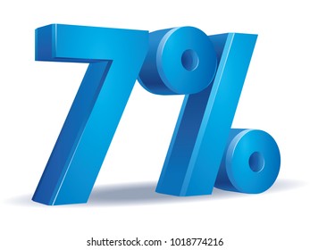 illustration Vector of 7 percent blue color in white background