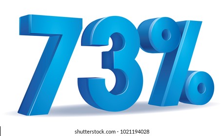 illustration Vector of 73 percent blue color in white background