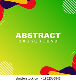 Illustration vector of abstract background in yellow and green gradient color with red, yellow, and violet element. Good to use for banner, social media template, poster and flyer template, etc