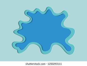 Illustration vector of abstract blue paper cutout curvy shapes layered with copy space. Paper cut style. Layout for business card, presentations, flyers or posters.