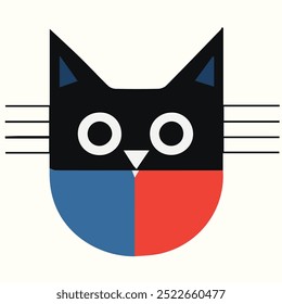 Vector de ilustración de diseño abstracto del gato