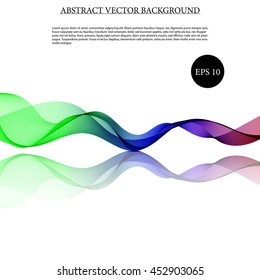 Illustration vector Abstract colorful background with wave on mirror
