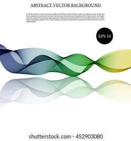 Illustration vector Abstract colorful background with wave on mirror