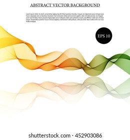 Illustration vector Abstract colorful background with wave on mirror