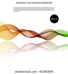 Illustration vector Abstract colorful background with wave on mirror