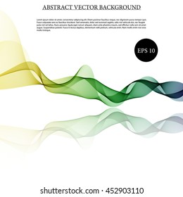 Illustration vector Abstract colorful background with wave on mirror