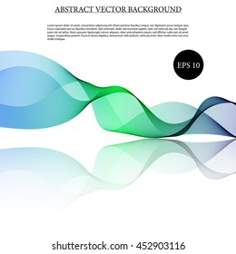 Illustration vector Abstract colorful background with wave on mirror