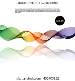 Illustration vector Abstract colorful background with wave on mirror