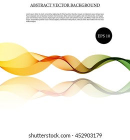 Illustration vector Abstract colorful background with wave on mirror
