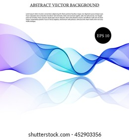 Illustration vector Abstract colorful background with wave on mirror