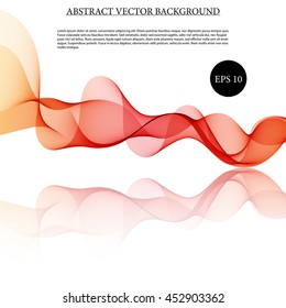 Illustration vector Abstract colorful background with wave on mirror