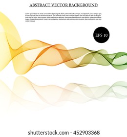 Illustration vector Abstract colorful background with wave on mirror