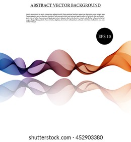 Illustration vector Abstract colorful background with wave on mirror