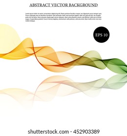 Illustration vector Abstract colorful background with wave on mirror