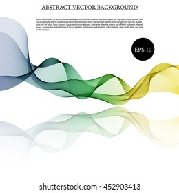 Illustration vector Abstract colorful background with wave on mirror