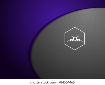 illustration vector of abstract purple on gray background with deer logo