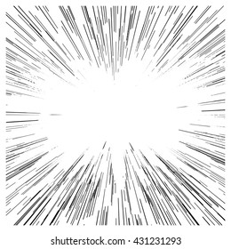 illustration vector abstract speed motion black starburst lines from the center.