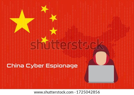 Illustration vector: Advanced persistent threat, china cyber espionage