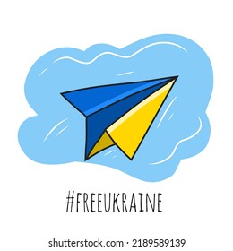 illustration vector of airplane flying in the sky with ukraine campaign 