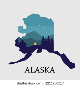 Illustrationsvektor von Alaska, Wintergebirgslandschaft, perfekt für den Druck, etc.