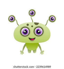illustration vector alien design kawaii