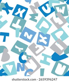 illustration vector alphabet seamless pattern for baby, abstract colorful texture design for kids 