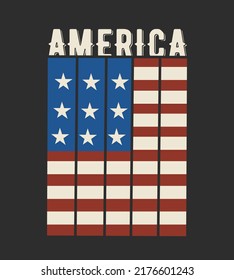 illustration vector of america flag perfect for print,apparel,etc.